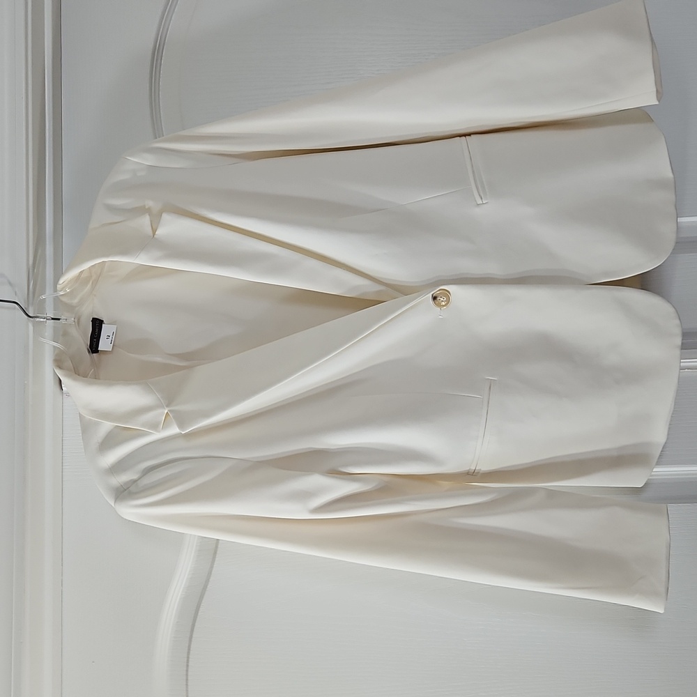 NEW Vince Camuto Off White Cream One Button Lined Blazer Size 12